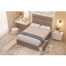 Somnior Chambery Tweed Fabric Divan Storage Bed King