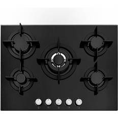 5 burner gas hob 70cm Cookology 70cm Gas On Glass Hob GGH705BK