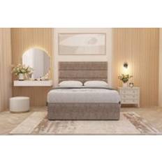 Bed Packages Somnior Chambery Tweed Fabric Hybrid Divan Bed Set Double