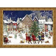 Alexander Taron Large sellmer advent calendar children in town square celebrating christmas Multicolor