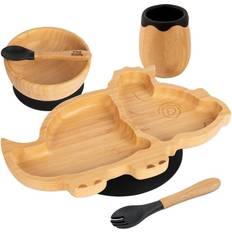 Machine Washable Baby Dinnerware Tiny Dining Bamboo Dinosaur Baby Weaning Set 5pc