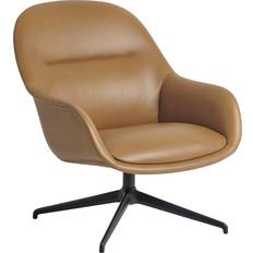 Muuto Fiberfåtölj Med Vridbart Cognac Läder Fåtölj