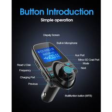 FM Transmitters Aihontai Bluetooth FM Transmitter Car Radio Adapter
