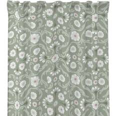 Blommiga Gardinlängder Redlunds Malva Ljusgrön 2-Pack 140x250 cm
