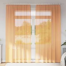 Orange - Öljetter Gardinlängder vidaXL Voile Gardiner Med Öglor 2 St Orange 140x245 cm