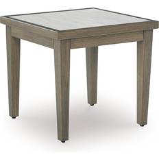 Beige Outdoor Side Tables Ranch Brown Beige End Outdoor Side Table