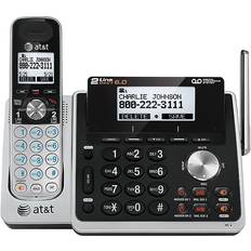 Landline Phones AT&T TL88102 four TL88002 Five Handsets Cordless Telephone, Silver/Black