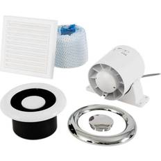 Humidity Control Bathroom Extractor Fans Xpelair Airline Inline Extract Fan Kit AL100T 93289AW