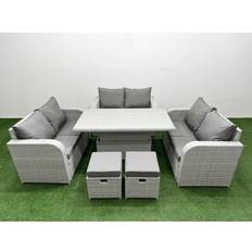Fimous 8 Seater PE Wicker Rattan Sofa Outdoor Lounge Set