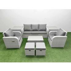 Fimous PE Rattan Garden Furniture 2 Side Table Outdoor Lounge Set