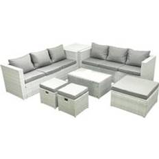 Garden & Outdoor Furniture Fimous Garden PE Rattan Furniture 9 Seater Outdoor Lounge Set