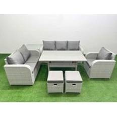 Garden & Outdoor Furniture Fimous Patio PE Wicker 8 Seater Rattan Sofa Outdoor Lounge Set