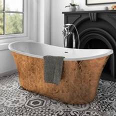 Bathtubs GravaHaus Luxury Copper Freestanding Bathtub 1695 x 750 Set
