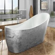 Bathtubs GravaHaus Luxury 1720 x 712 Silver Slipper Bathtub