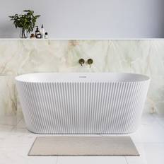 Bathtubs Matt White Freestanding Fluted Bath 1650 x 740 mm