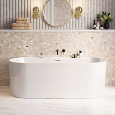 Bathtubs Freestanding Double Ended Matt White Bath 1700 x 765 mm