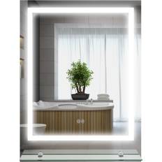 kleankin Badrumsspegel Med LED-Belysning Glashylla 70 x 50 cm