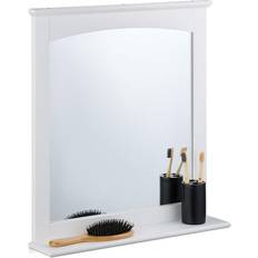 MDF Bathroom Mirrors Relaxdays Rectangular Shelf 60 x 55 x 11 cm