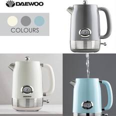 Daewoo White Kettles Daewoo Denver Collection 1.5L Retro Kettle Jug Temperature Gauge