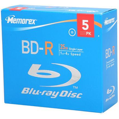 Memorex 25GB 4X Write-Once BD-R Blu-ray Discs Jewel Case