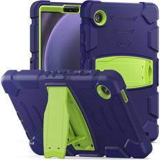 INCOVER Samsung Galaxy Tab A9 Hantverkare Skal med Stativ Marinblå Grön