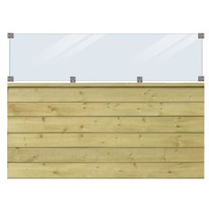 Plus Hegn Plus Plus Klink Profilhegn med Glas 174 x 125 cm