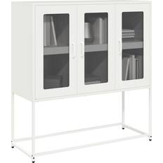 Skænke på tilbud vidaXL 100 5x39x107 cm Koldvalset Stål Hvid Skænk