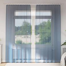 Curtains & Accessories vidaXL Voile Curtains with Loops 140x245 cm Royal Blue