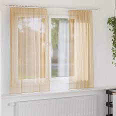Öljetter Gardinlängder vidaXL Voile Gardiner Med Öglor 2 St Sand 140 x 175 cm