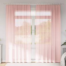 Gardiner & Tillbehör vidaXL Voile Gardiner Med Öglor 2 St Rosa 140x225 cm