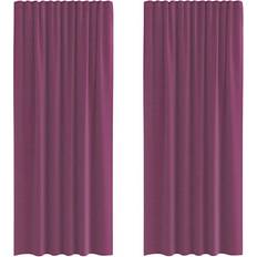 vidaXL Voile-gardiner Med Løkker 140x245 cm Lilla 2 Stk