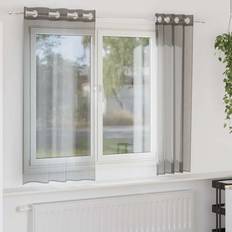 Gardiner & Tillbehör vidaXL Voile Gardiner Med Öljetter 140 x 140 cm Set of 2