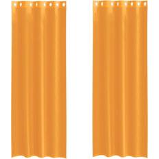Orange - Öljetter Gardinlängder vidaXL Voile Gardiner Med Öljetter 2 St Orange 140 x 260 cm