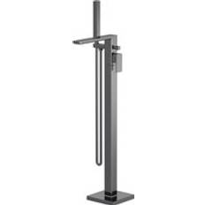 Silver Bath Taps & Shower Mixers Balterley Freestanding Square Bath Shower Mixer Tap Brushed Pewter Silver