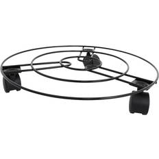 Home-it Pot Trolley Round Galvanized Black Plantekasse