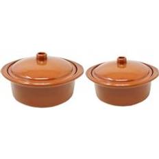 Cookware Verano Spanish Ceramics El Toro Glazed Terracotta Kitchen Dining Set of 2 20cm & 25cm