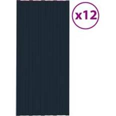 Tag & Tagplader vidaXL Grå Tagplader 12 Stk 100x45 cm Galvaniseret Stål Antracitgrå