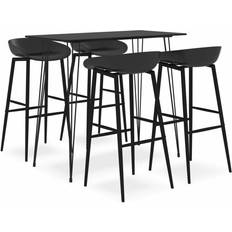 Schwarz Bargruppen vidaXL 5-tlg Bar-Set Schwarz Bargruppe, 1 Tisch einschl. 4 Stühle