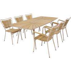 Havemøbelsæt Mandalay Marguerit Havebord 200 cm Taupe Havemøbelsæt