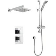 Silver Shower Systems Clifton Chrome Shower Adjustable Hung Slide Rail Kit Silver