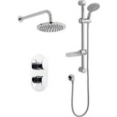 Silver Shower Systems Clifton Chrome Shower Wall Hung Slide Rail Kit Silver