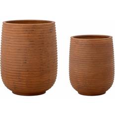 Bloomingville Mesola Flower Pot Set of 2 Brown ∅45cm