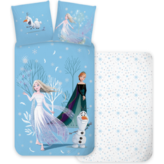 Påslakanset anna elsa frost Barnrum BrandMac Frost Sängkläder För Junior Vändbart Design Med Anna Och Elsa 100 x 140 cm