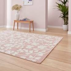 Catherine Lansfield Grace Floral Rose Rug Red, Pink