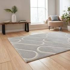 Catherine Lansfield Linear Curve Rug Grey