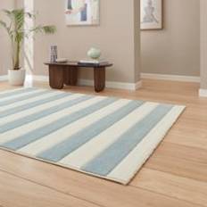 Catherine Lansfield Cove Stripe Rug Blue