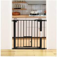 Living and Home Pressure-Fixed Stair Gate Black One Size