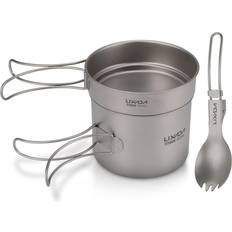 Titanium Cooking Equipment Lixada Lixada Ultralight Titanium Kokesett 900ml