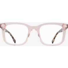 Pink Ribbon Havana Square Acetate Eyeglasses Full Rim Black
