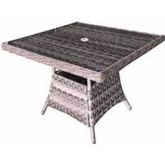 Grey Outdoor Dining Tables Victoria Wicker 4 Seater Square Dining Table 100 cm